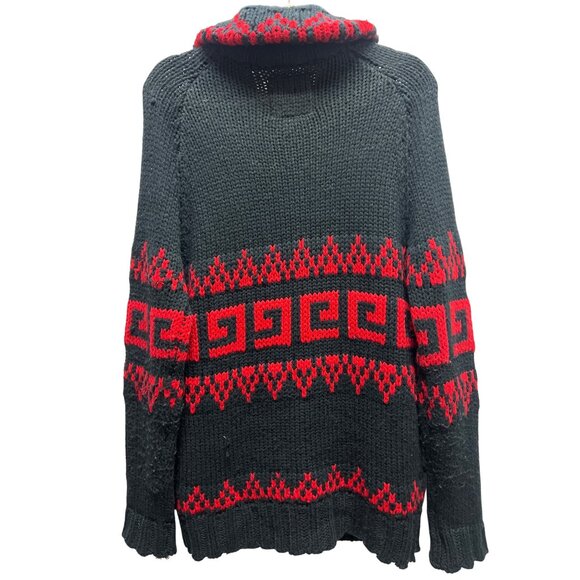 2APM American Street Vision Chunky Fair Isle Full Zip Heavy Oversized Cardigan - Picture 7 of 8